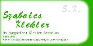 szabolcs klekler business card